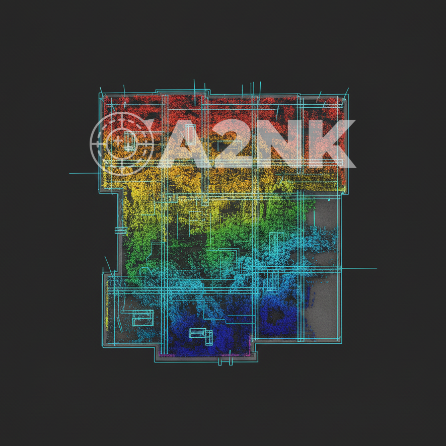 Civil engineering CAD design overlaid on a 3D point cloud to detect clashes before construction.